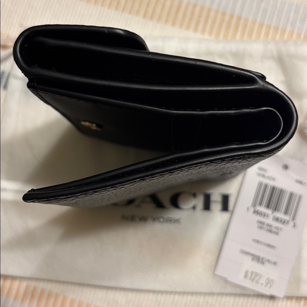 Coach Black Snap Wallet with Gold Horse and Carriage Buckel (Georgie) - Picture 6 of 9